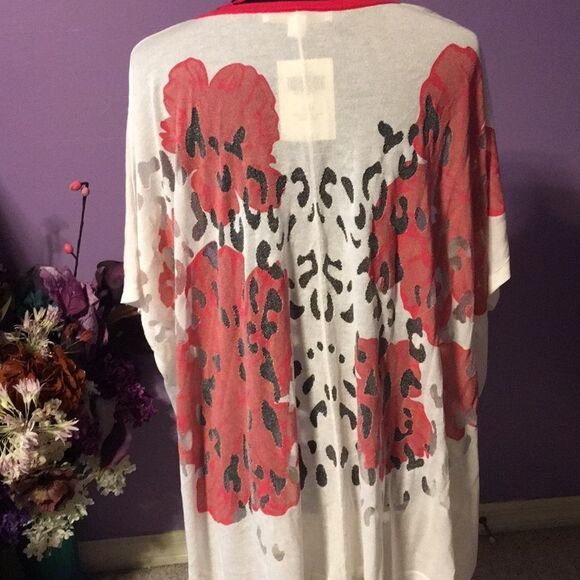 Boston Proper floral lace up poncho s/m. NWT - Picture 7 of 9